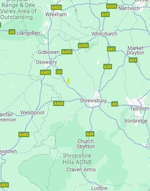 How to choose a surveyor when buying a house: map of Shropshire area